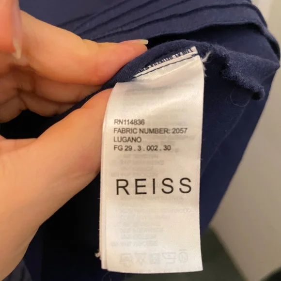 Reiss Blue Ribbed Bodycon Mini Dress - Picture 4 of 7